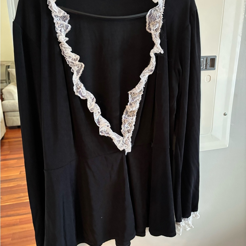 Lovers lane French maid lace trimmed Women's jacket and apron - Picture 2 of 4